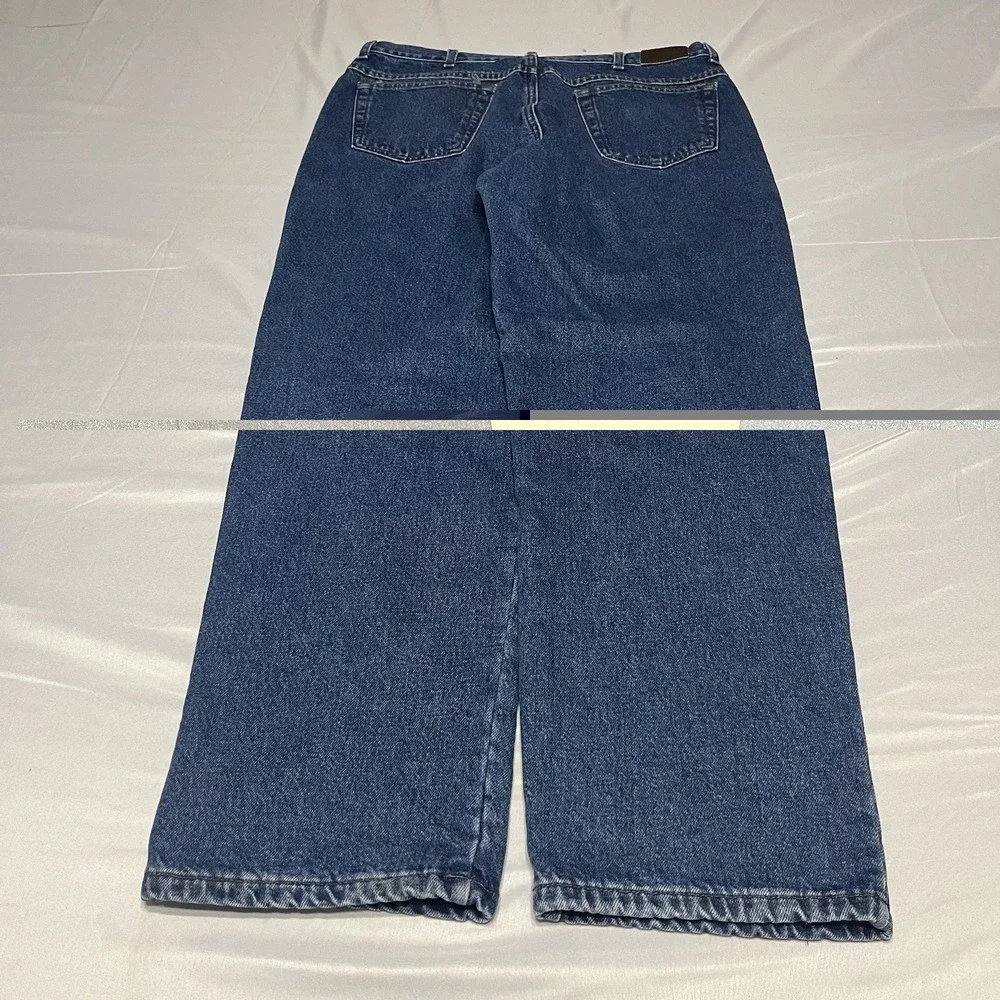 VTG LL Bean Flannel Lined Jeans Men's Fits 34x32 Double L Relaxed Fit Denim